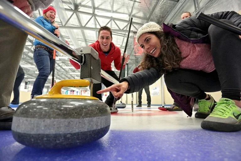 Friends having a good time at Maniototo Adventure Park Curling stadium