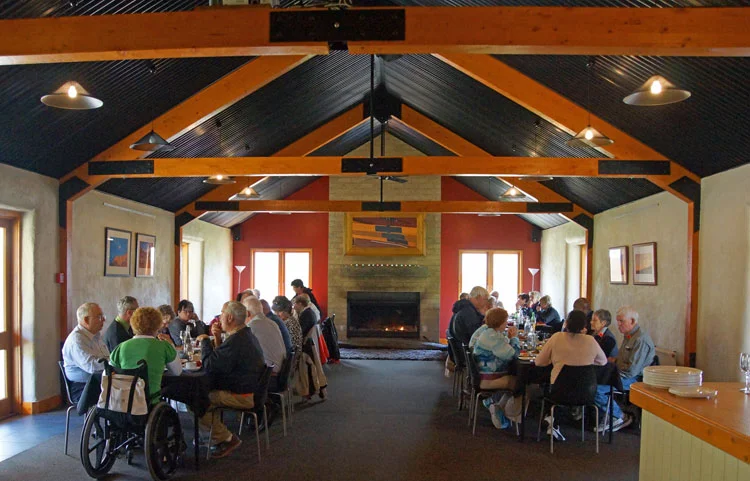 Group having a dinner at the 2000ft restaurant.
